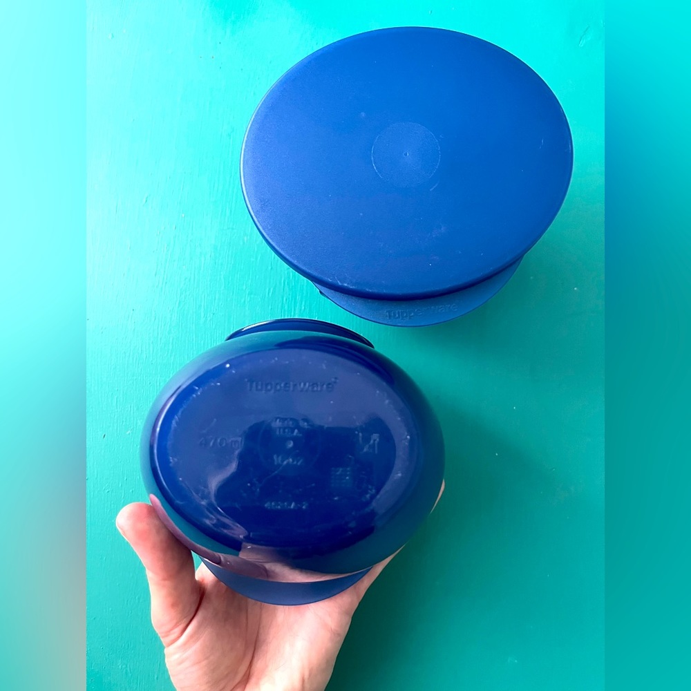 Vintage Tupperware containers. Perfect condition with lids. Blue.